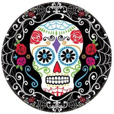10.25" Paper Plates - Day of the Dead (18ct) - Amscan