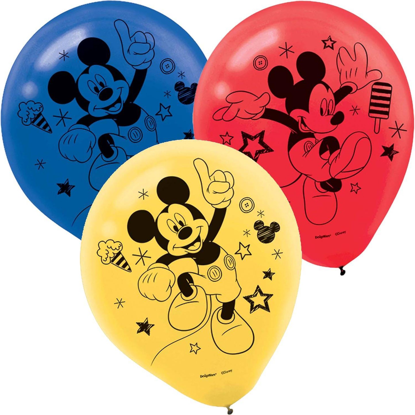 12" Disney Mickey Roadster (6ct) - Amscan