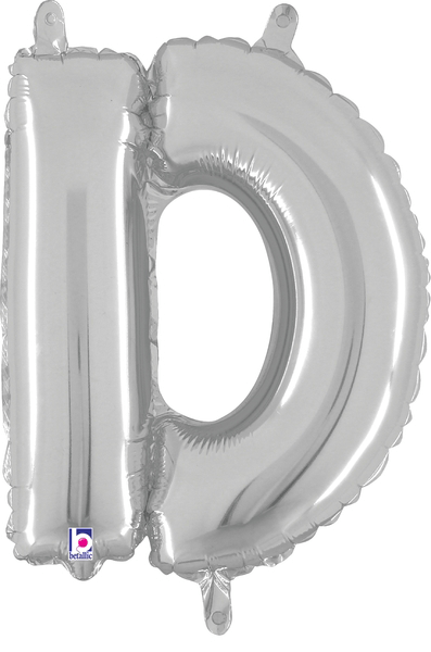 14" Megaloon Jr. Letter D - Silver (5ct) - Betallic