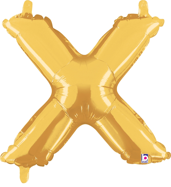14" Megaloon Jr. Letter X - Gold (5ct) - Betallic
