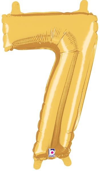 14" Megaloon Jr. Number 7 - Gold (5ct) - Betallic