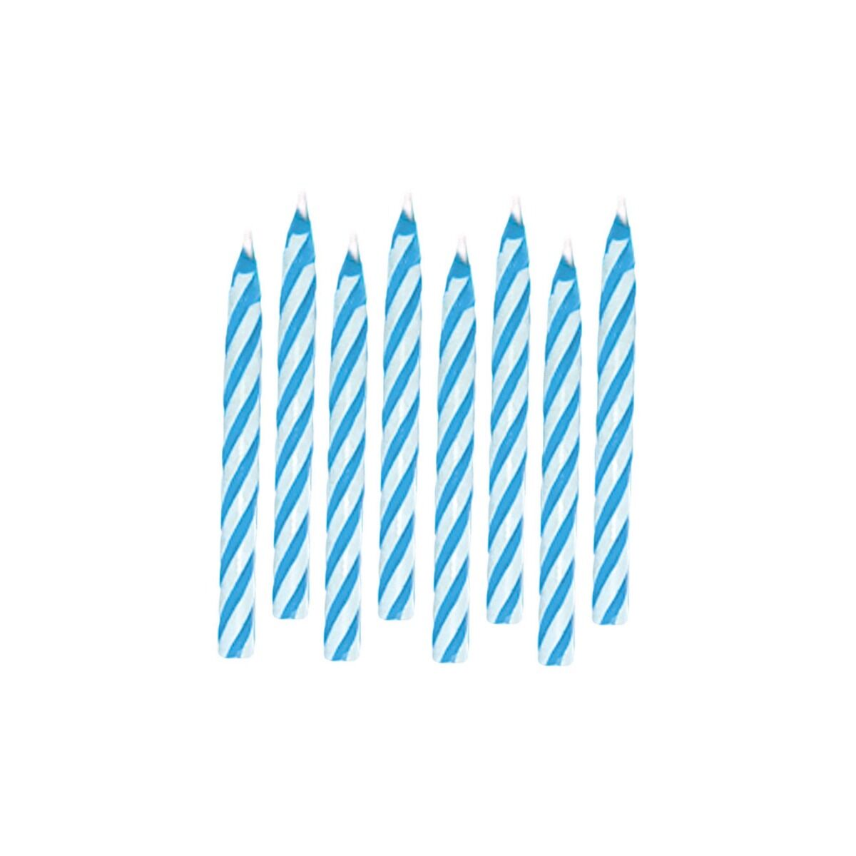 2.5" Candy Stripe Blue Candles (24 count)