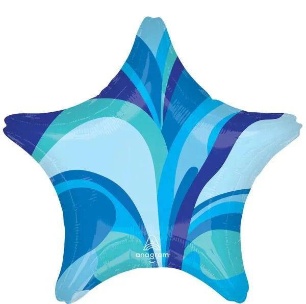 19" Star - Blue Macro Marble - Anagram