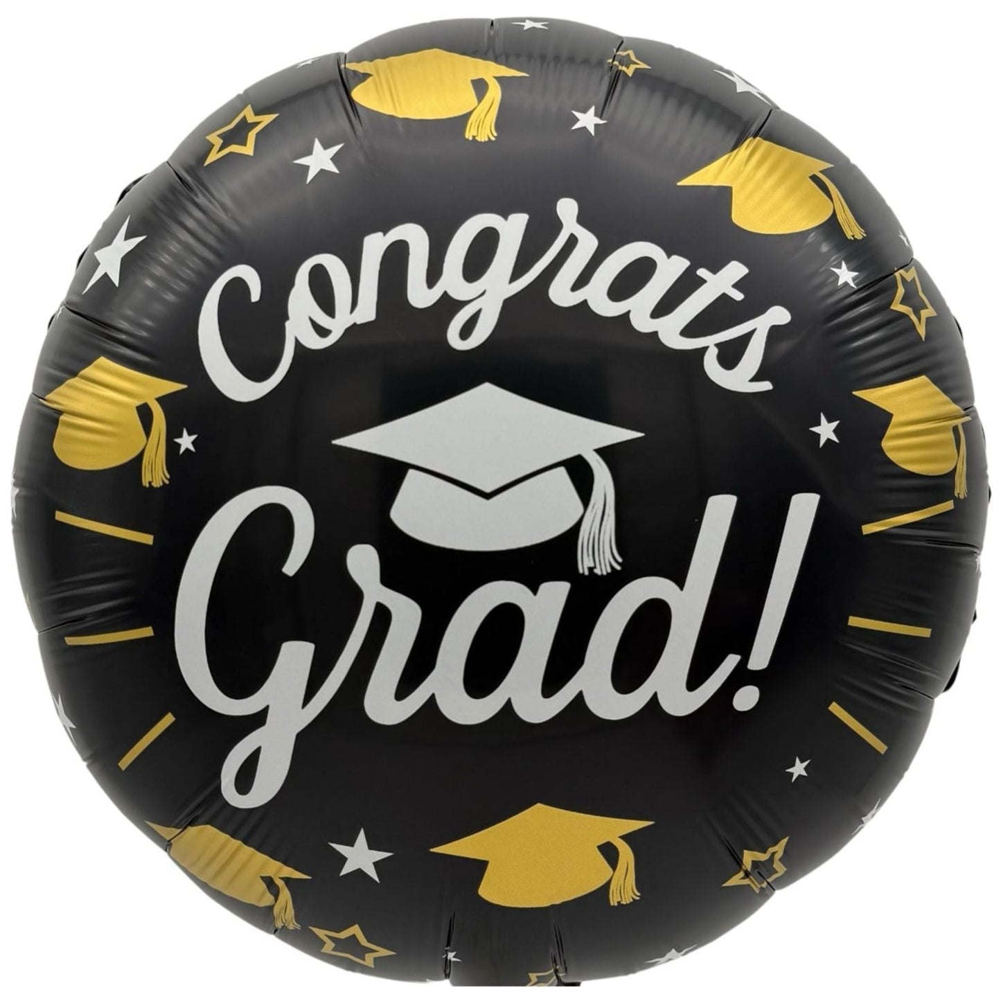 18" Congrats Grad! Black Cap With Stars (50ct) - Party America
