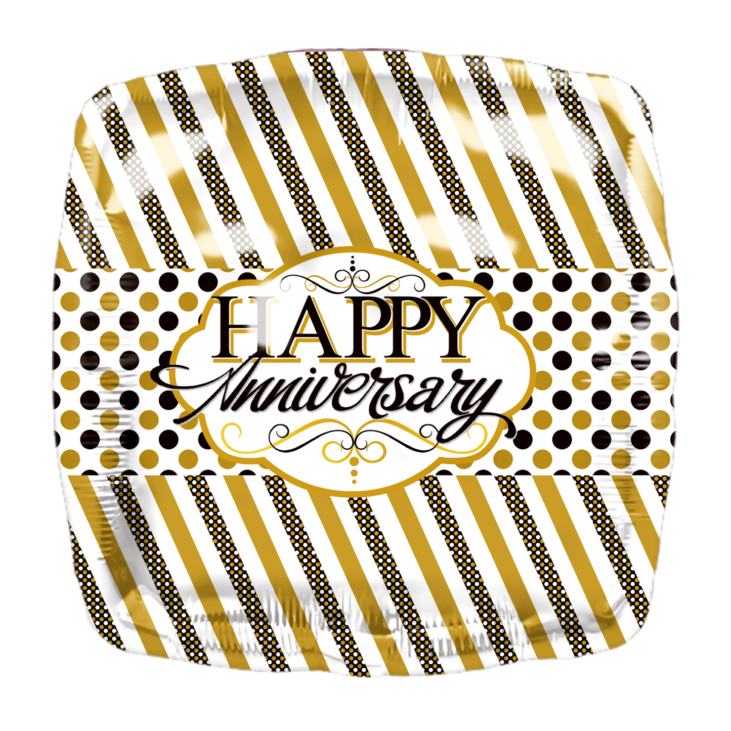 18" Happy Anniversary Stripes & Dots (50ct) - Party America