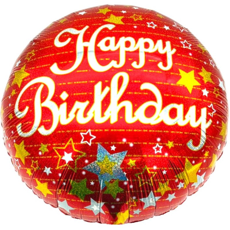 18" Happy Birthday - Red with Stars (20ct) - Party America