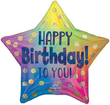 18" Happy Birthday to you Gold Dots - Anagram