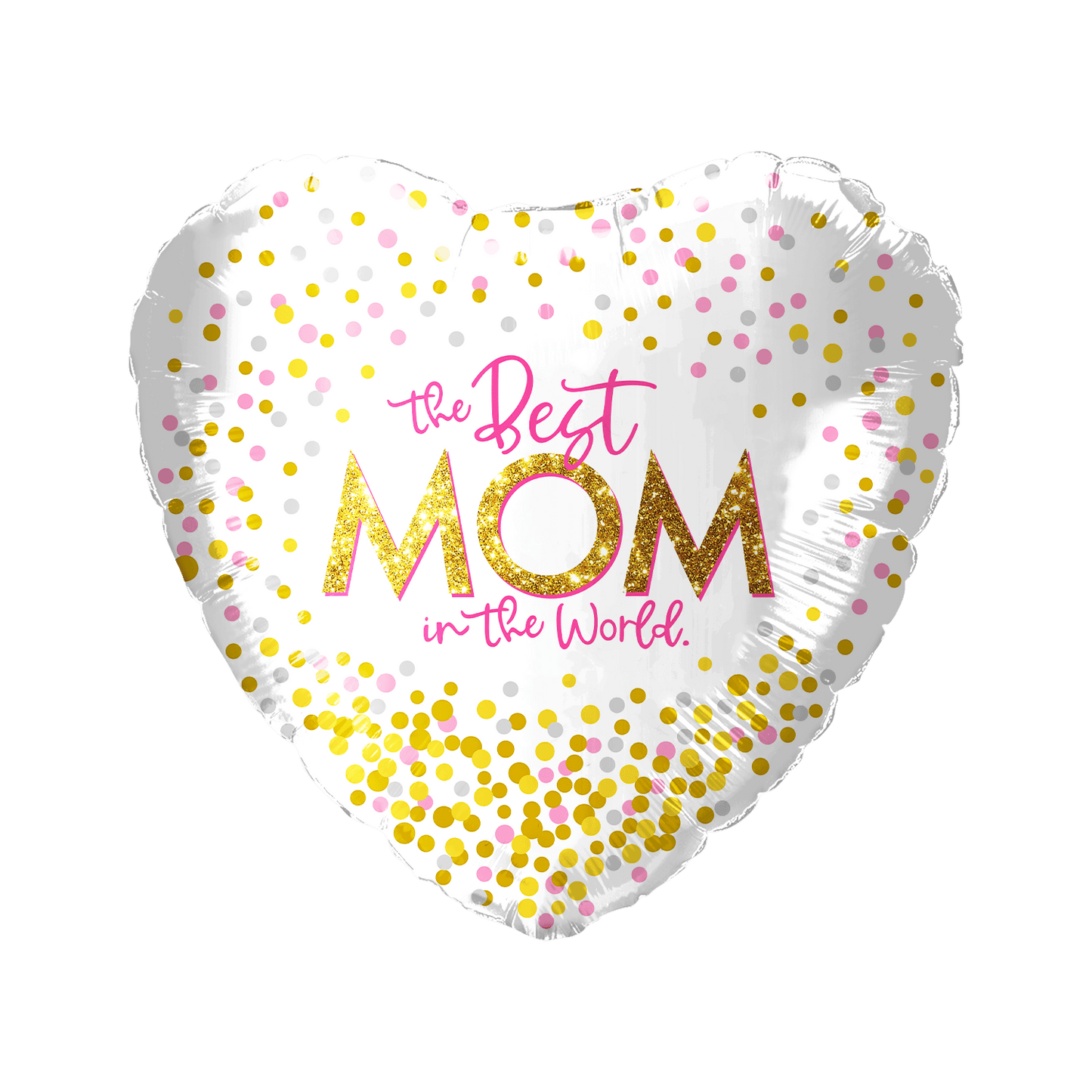 18" The Best Mom in the World Confetti Heart (50ct)- Party America