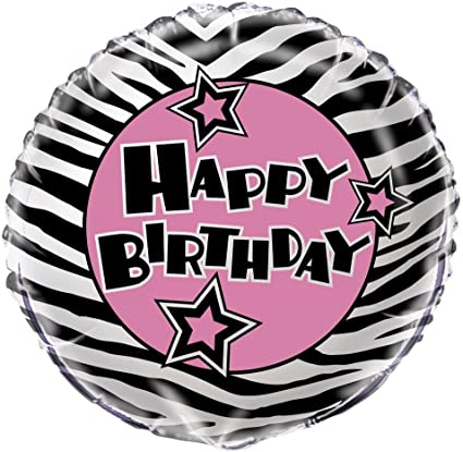 18" Zebra Passion Happy Birthday - Unique