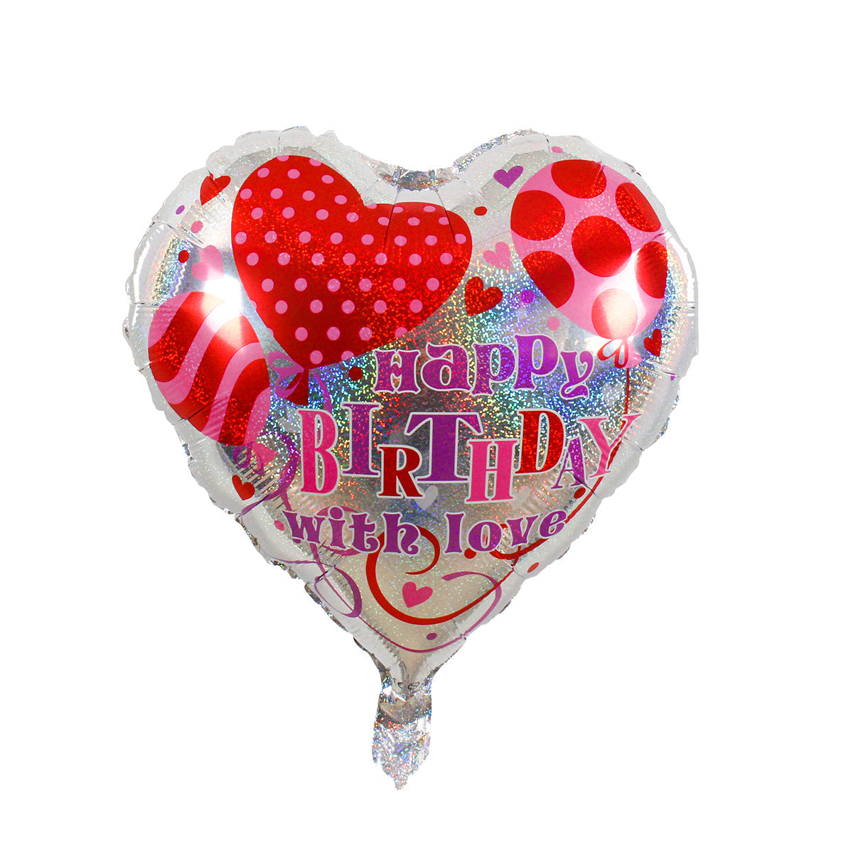 18in HBD Silver Heart -20ct 18″ by Imported from Instaballoons