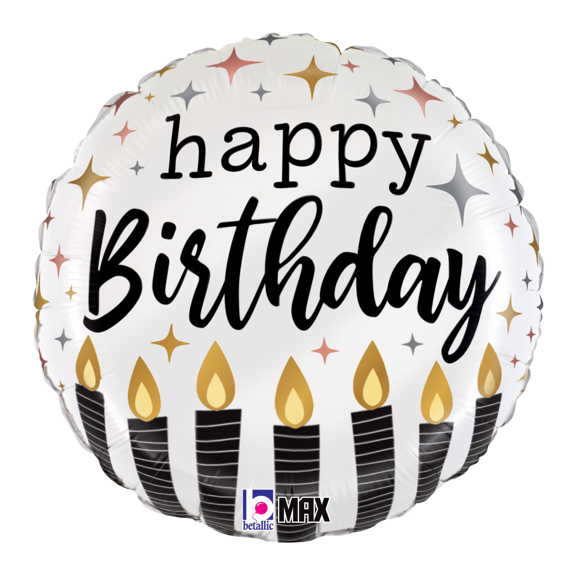 Satin Metallic Birthday Candles 18″ Balloon