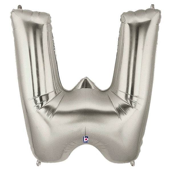 34" Megaloon Letter W - Silver - Betallic