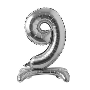 34" Standing Number Balloon - Silver - Winner Party