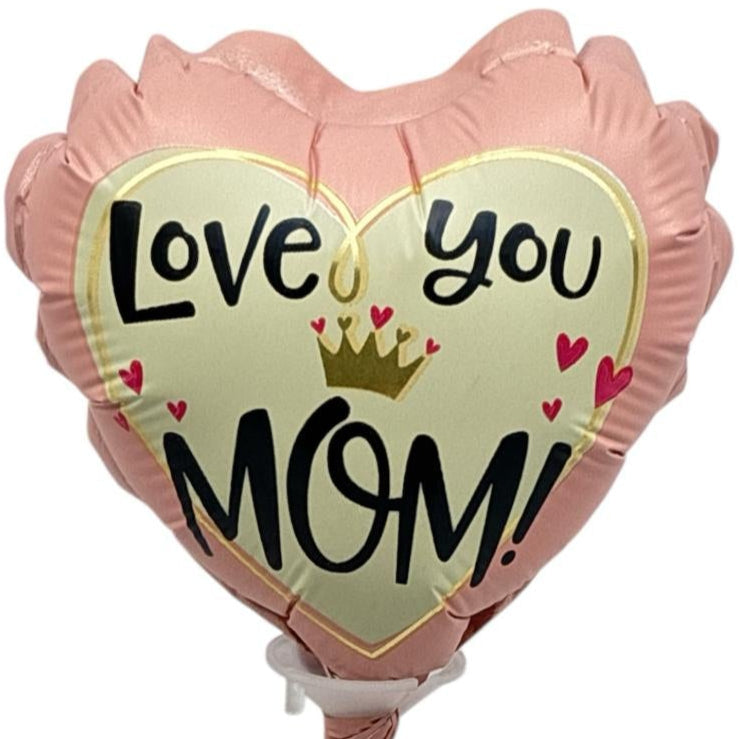 4" Love You Mom Pink Crown Heart (100ct) - Party America