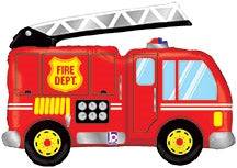40" FIRE TRUCK - Foil Balloon (PKG) - Betallic