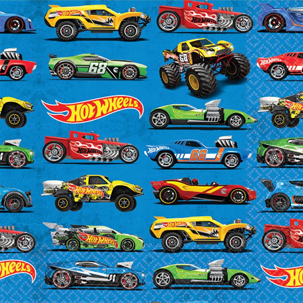 5" Beverage Napkins - Hot Wheels Wild Racer (16ct) - Amscan