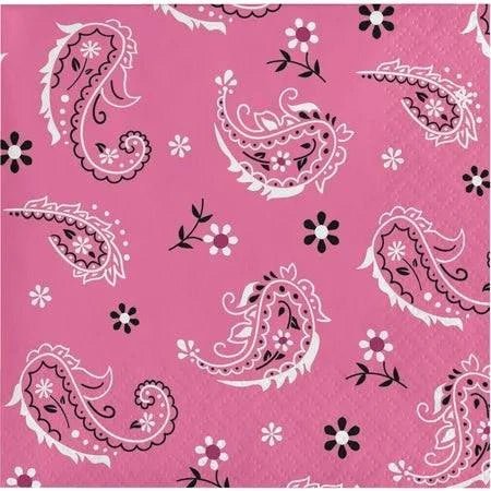 5" Beverage Napkins - Pink Bandana Cowboy (16ct) - Creative Converting
