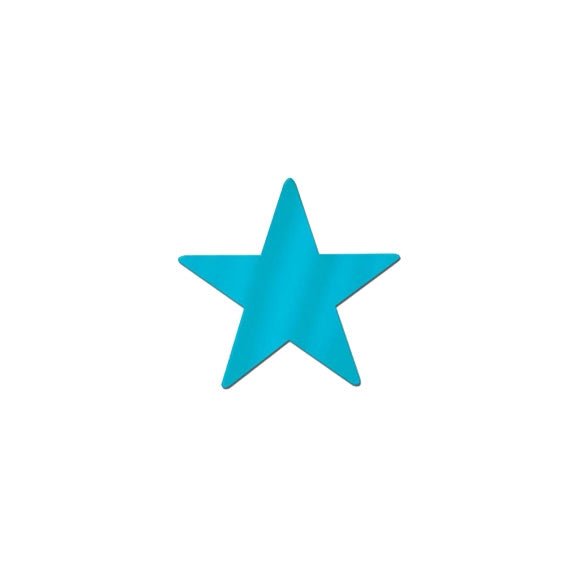 5in Die Cut Foil Star TURQUOISE pk 1dz - The Beistle Company