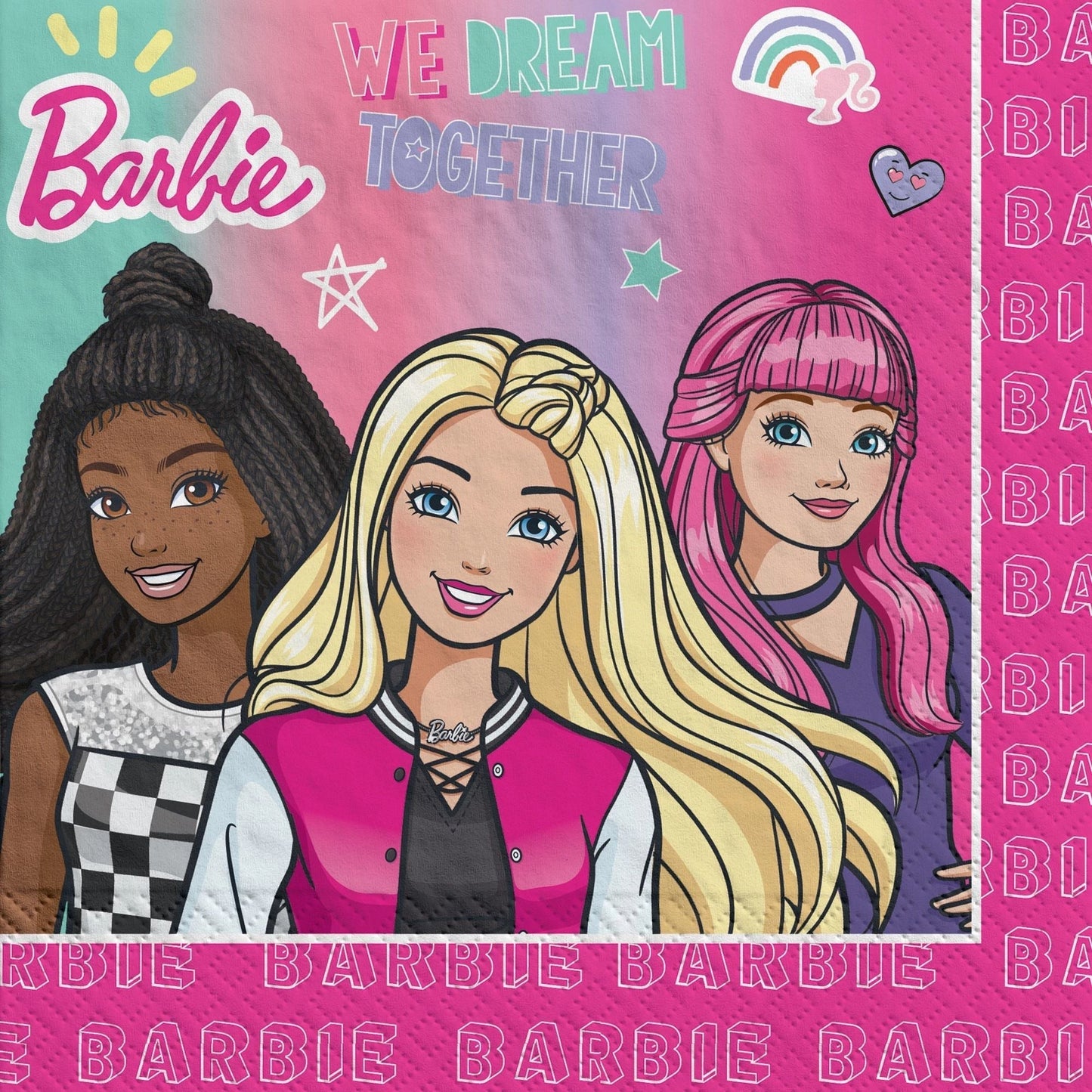 6.5" Luncheon Napkins - Barbie Dream Together (16ct) - Amscan