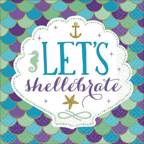 6.5" Luncheon Napkins - Mermaid Wishes (16ct) - Amscan