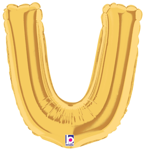 7" Megaloon Jr. Letter U - Gold (5ct) - Betallic