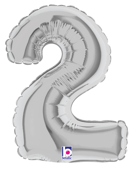 7" Megaloon Jr. Number 2 - Silver (5ct) - Betallic