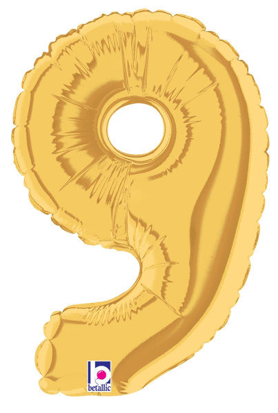 7" Megaloon Jr. Number 9 - Gold (5ct) - Betallic