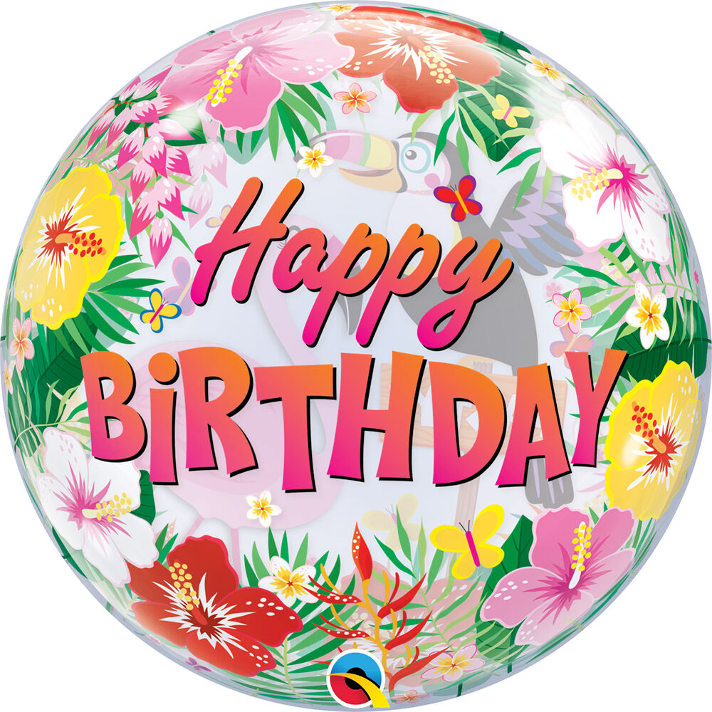 Tropical Birthday Party 22″ Bubble Balloon