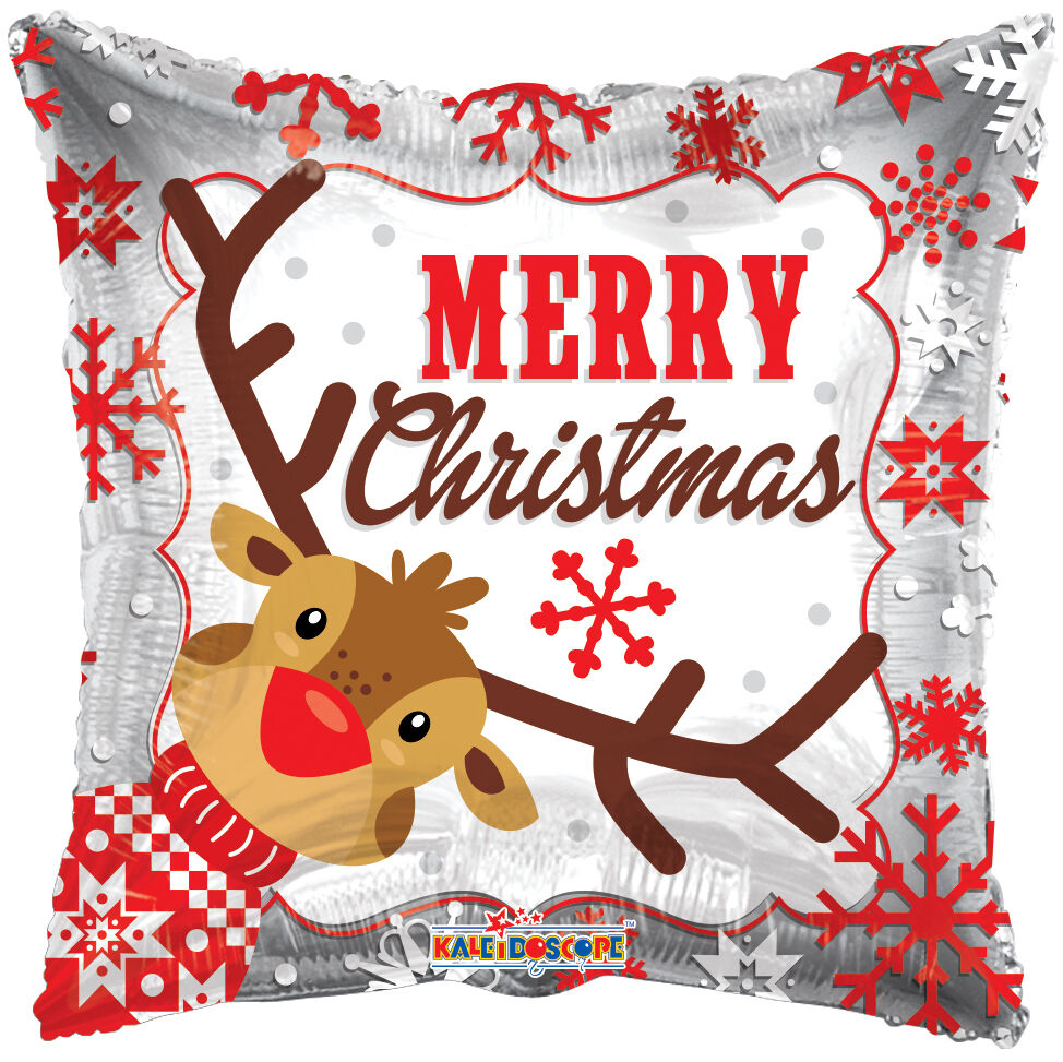 Happy Holiday Reindeer 4" Air-fill Balloon (requires heat sealing)