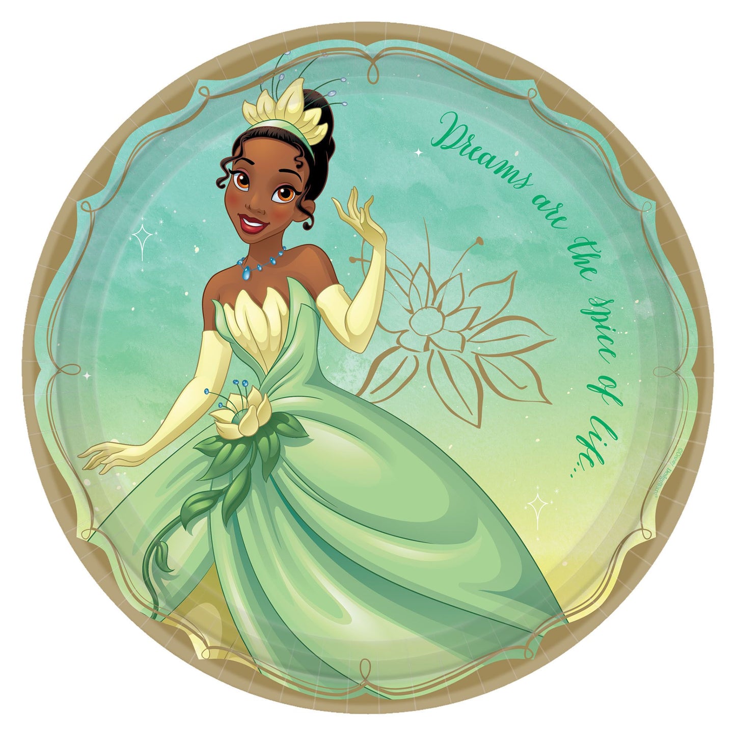 9" Paper Plates - Disney Princess Tiana (8ct) - Amscan