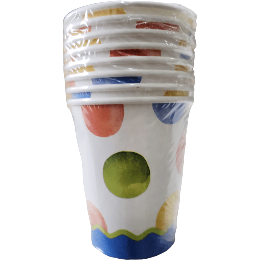9oz Cups - Watercolor Dots (8ct) - Creative Converting