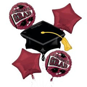 Congrats Grad Burgundy Balloon Bouquet
