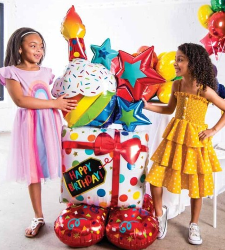 Stacked Birthday Icons 55″ AirLoonz Balloon