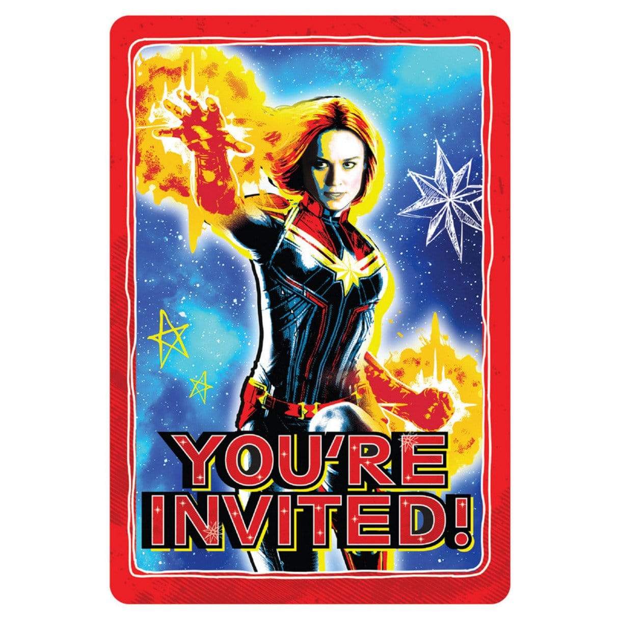 Amscan Captain Marvel Postcard Invitation (8 count)