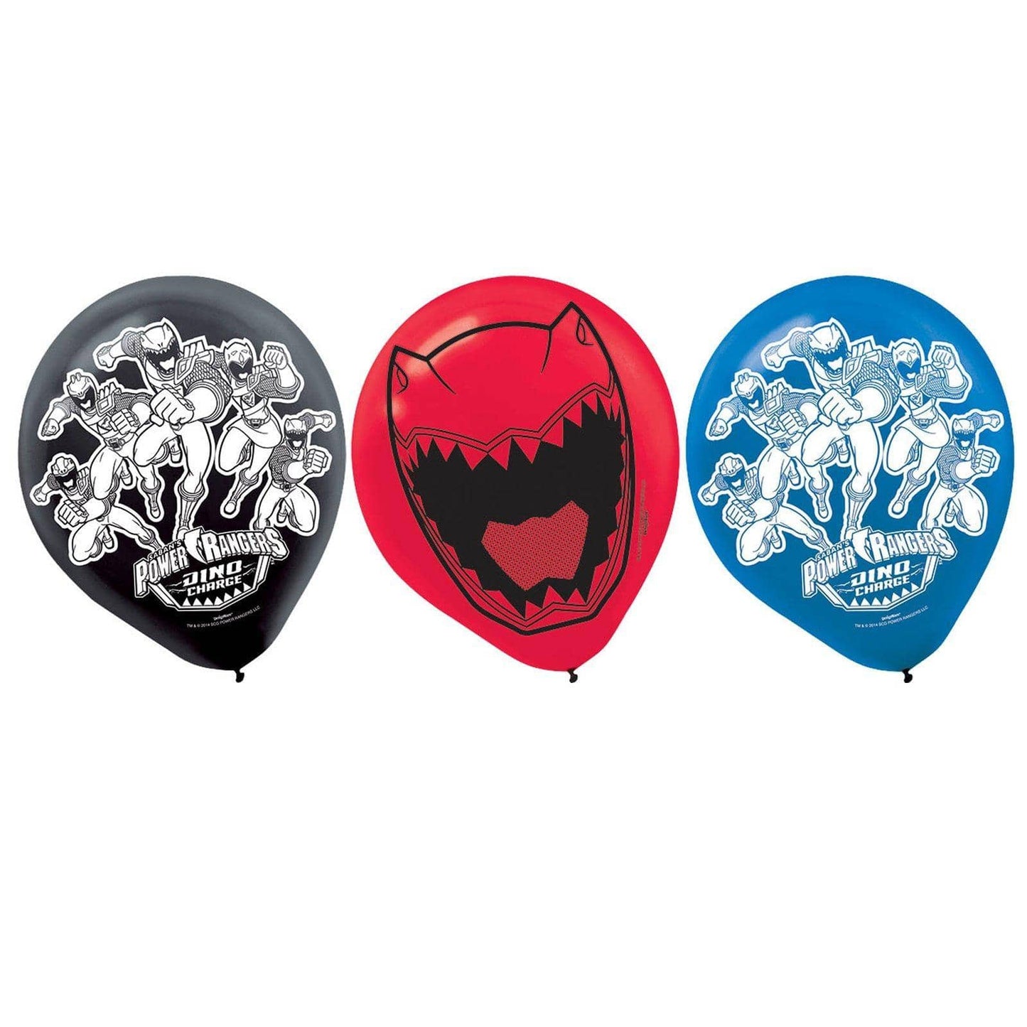 Amscan Latex Power Rangers Dino Charge 12" Latex Balloons (6 Count)