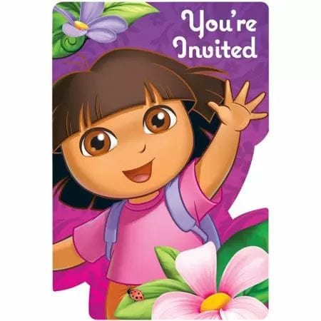Amscan Party Supplies Dora the Explorer Flower Adventure Invitations