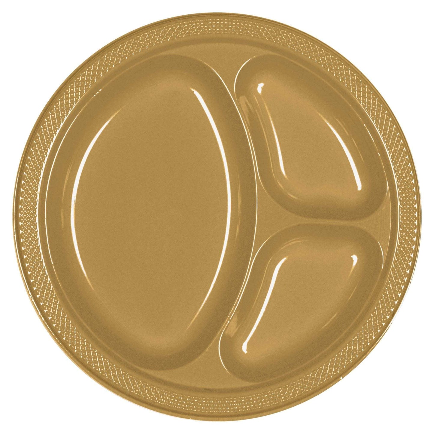Amscan Party Supplies Gold 10.25in Divided Plate 20ct 25″ (20 count)