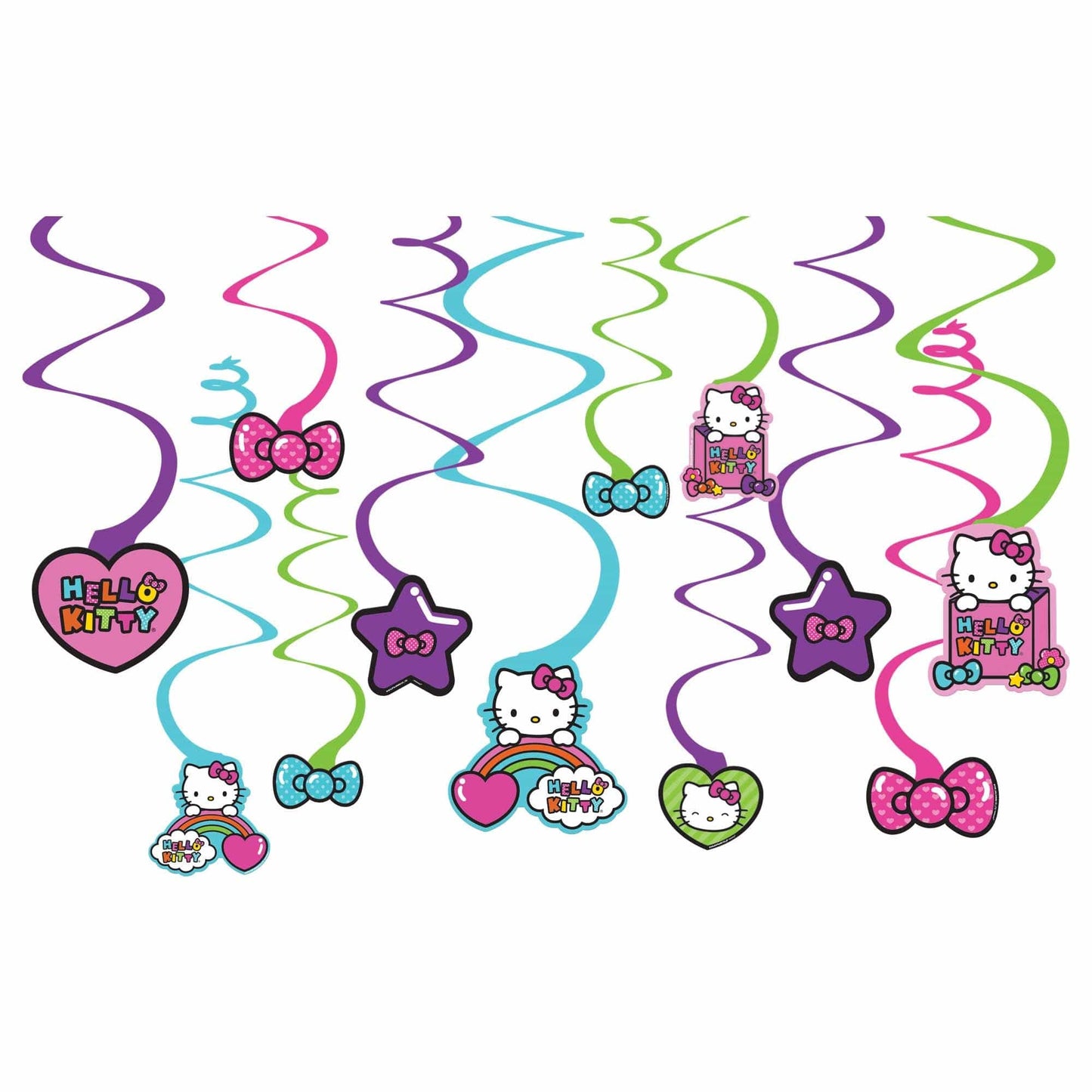 Amscan Party Supplies Hello Kitty Rainbow Swirl Decorations ( count)