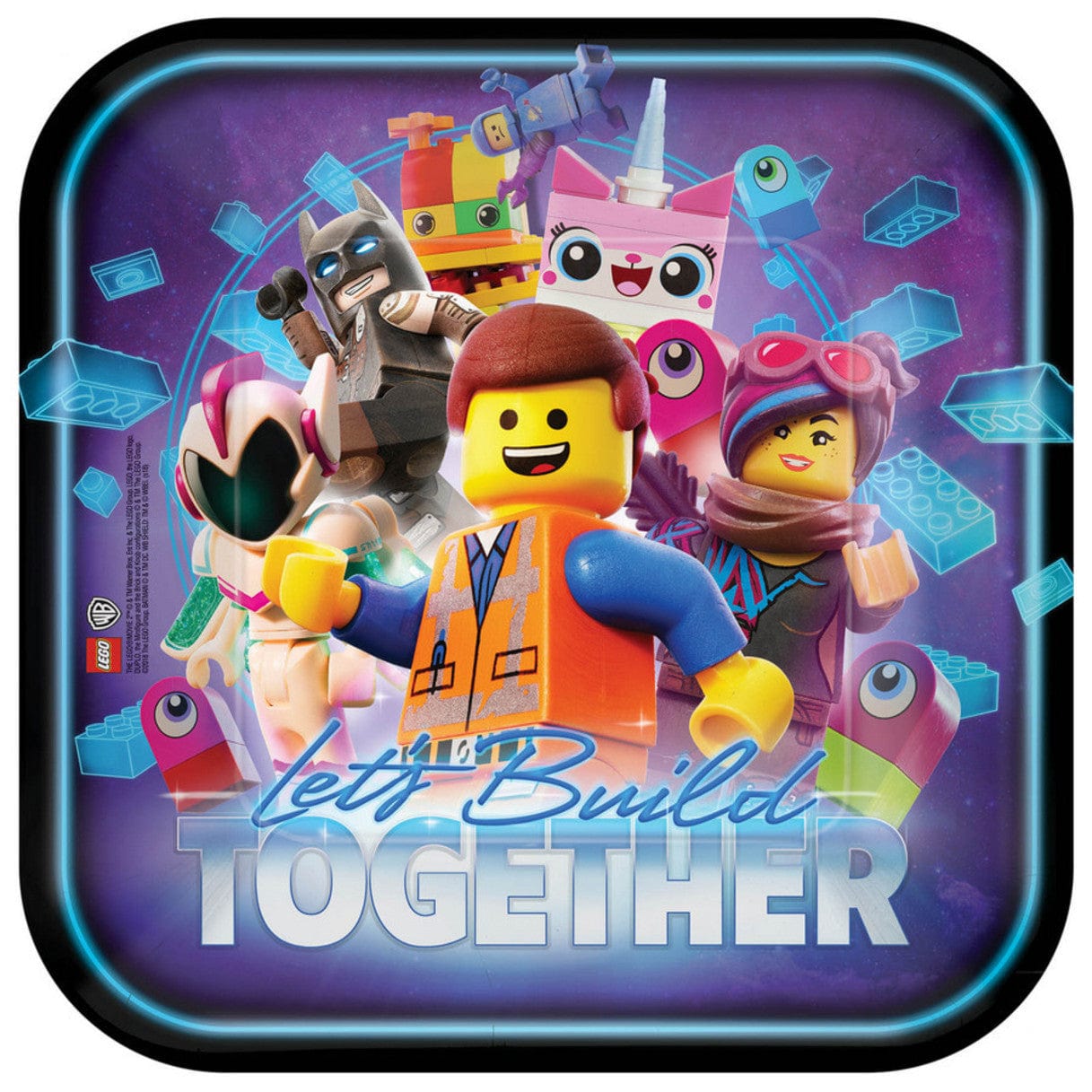 Amscan Party Supplies Lego Movie 2 Square Lunch Plates 9″ (8 count)