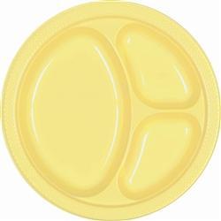 Amscan Party Supplies Lite Yellow 10.25in Divided Plates 20ct 25″ (20 count)