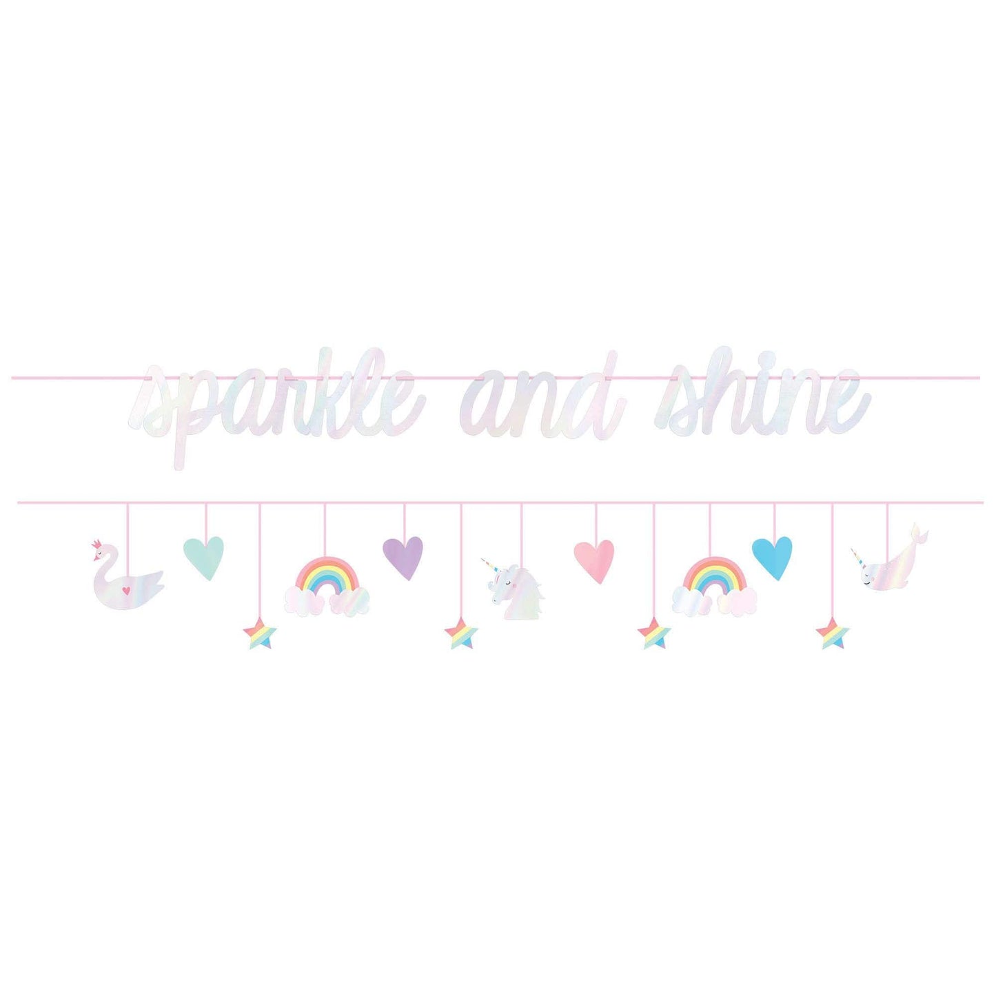 Amscan Party Supplies Magical Rainbow Multi Banner (2 count)