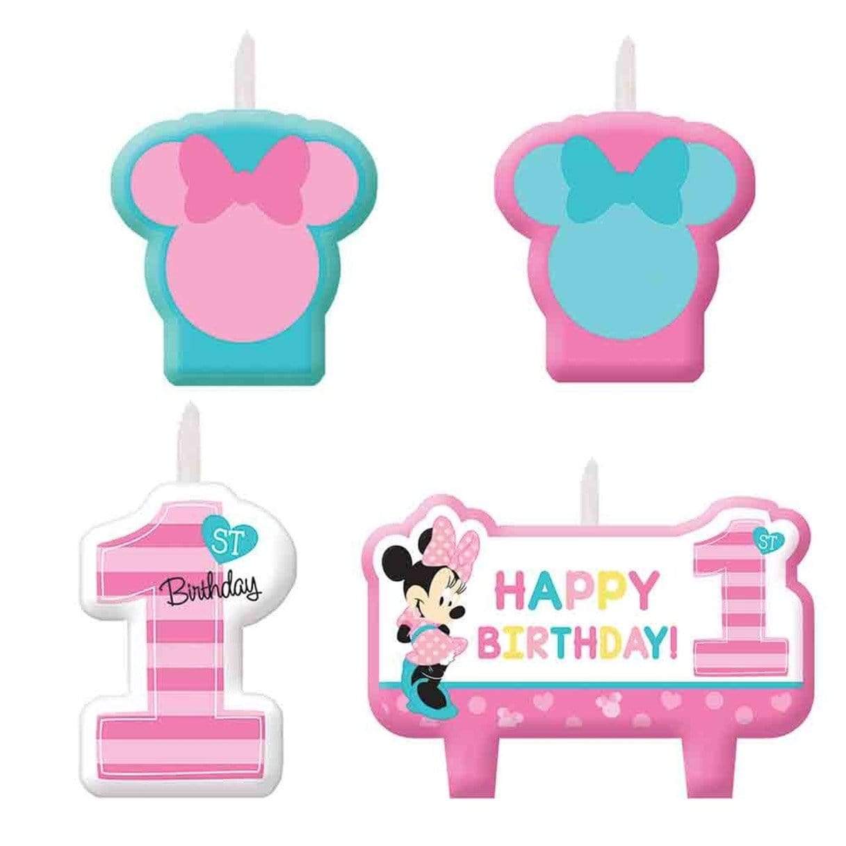 Amscan Party Supplies Minnie Fun One Birthday Candle Set (4 count)