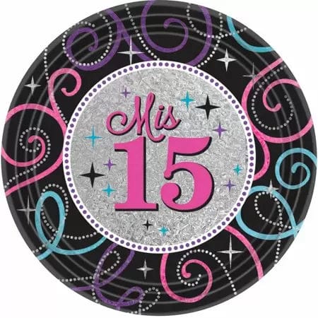 Amscan Party Supplies Mis Quince Años Plates 7″ (8 count)