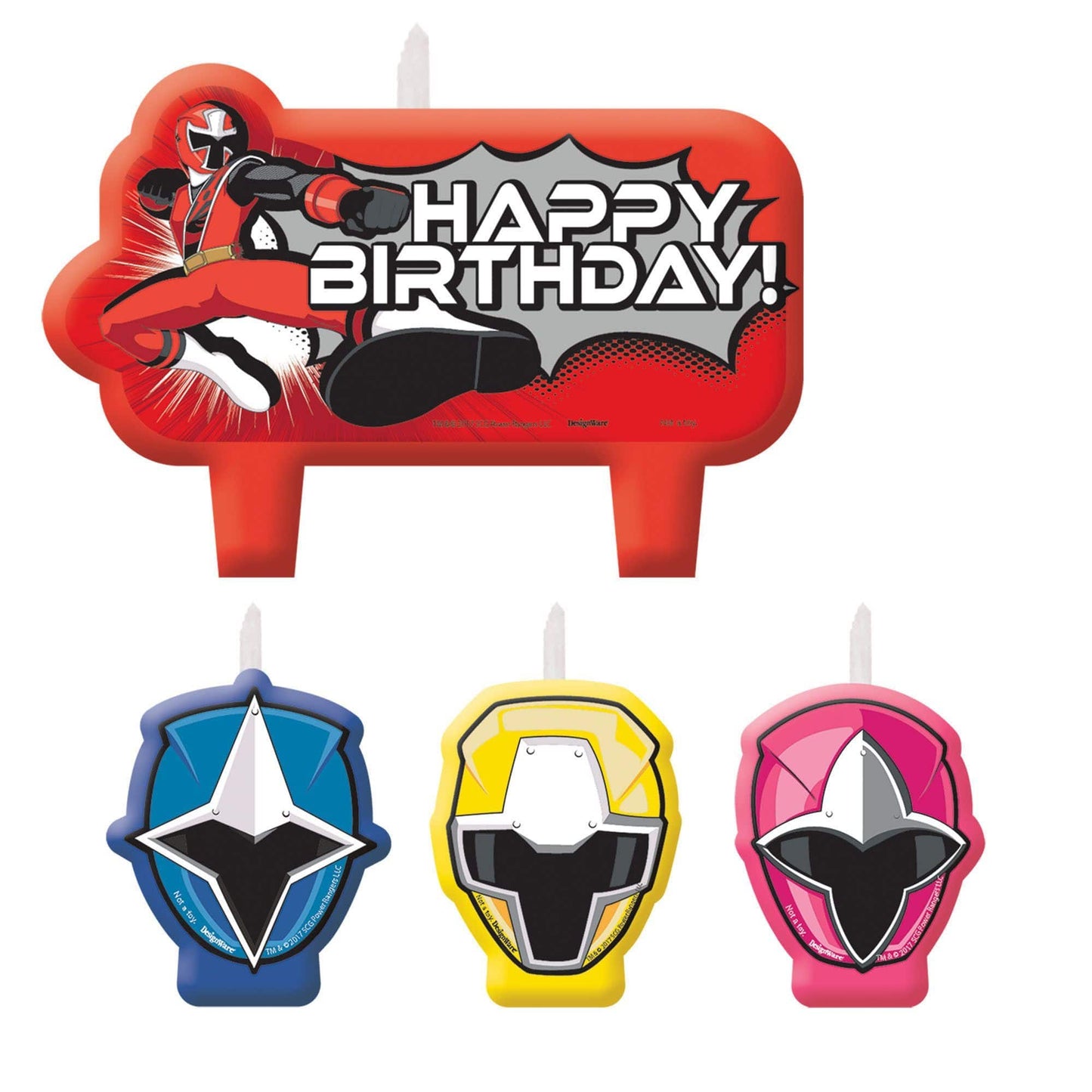 Amscan Party Supplies Power Rangers Ninja Steel Birthday Candle Set (4 count)