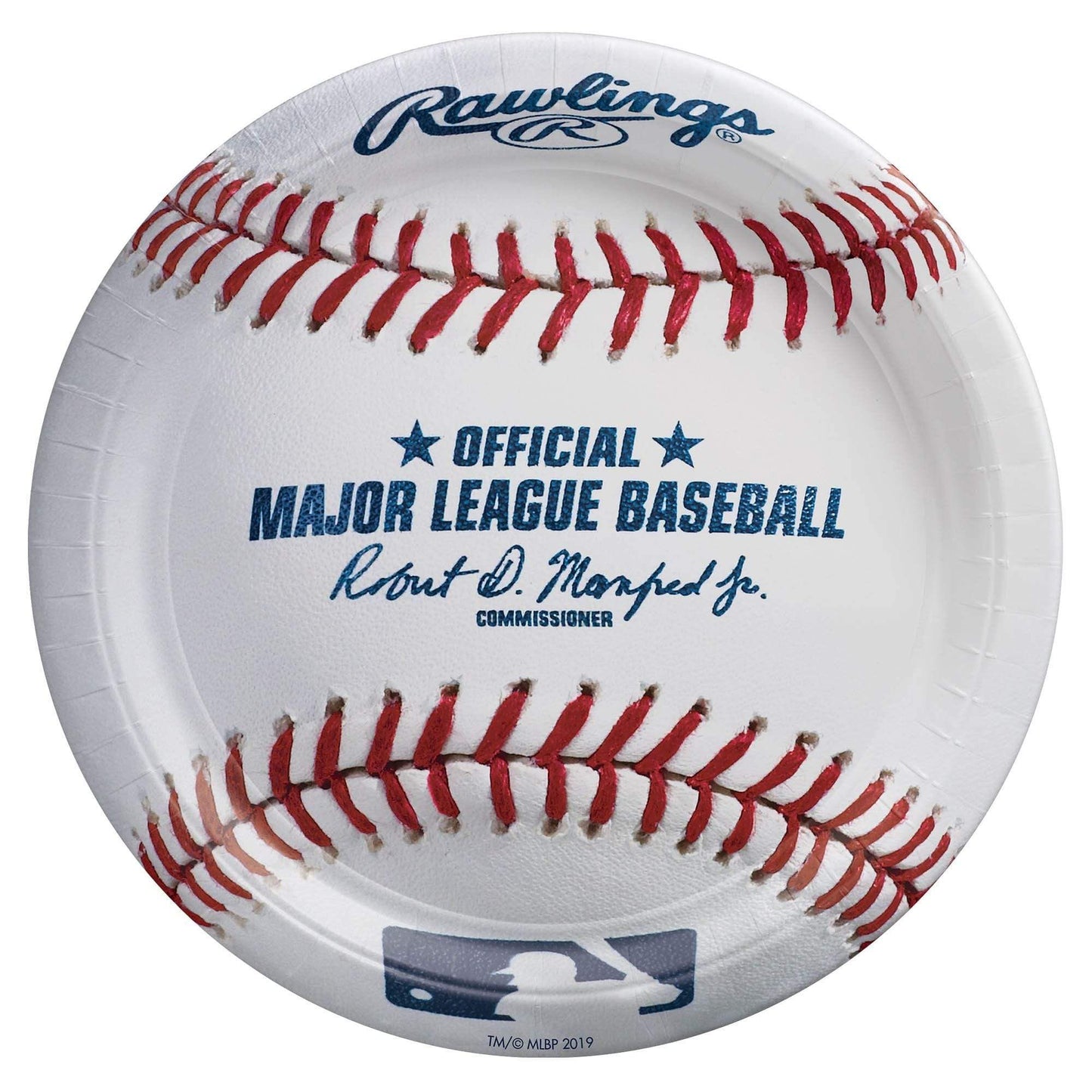 9" Paper Plates - MLB Rawlings Baseball (8ct) - Amscan