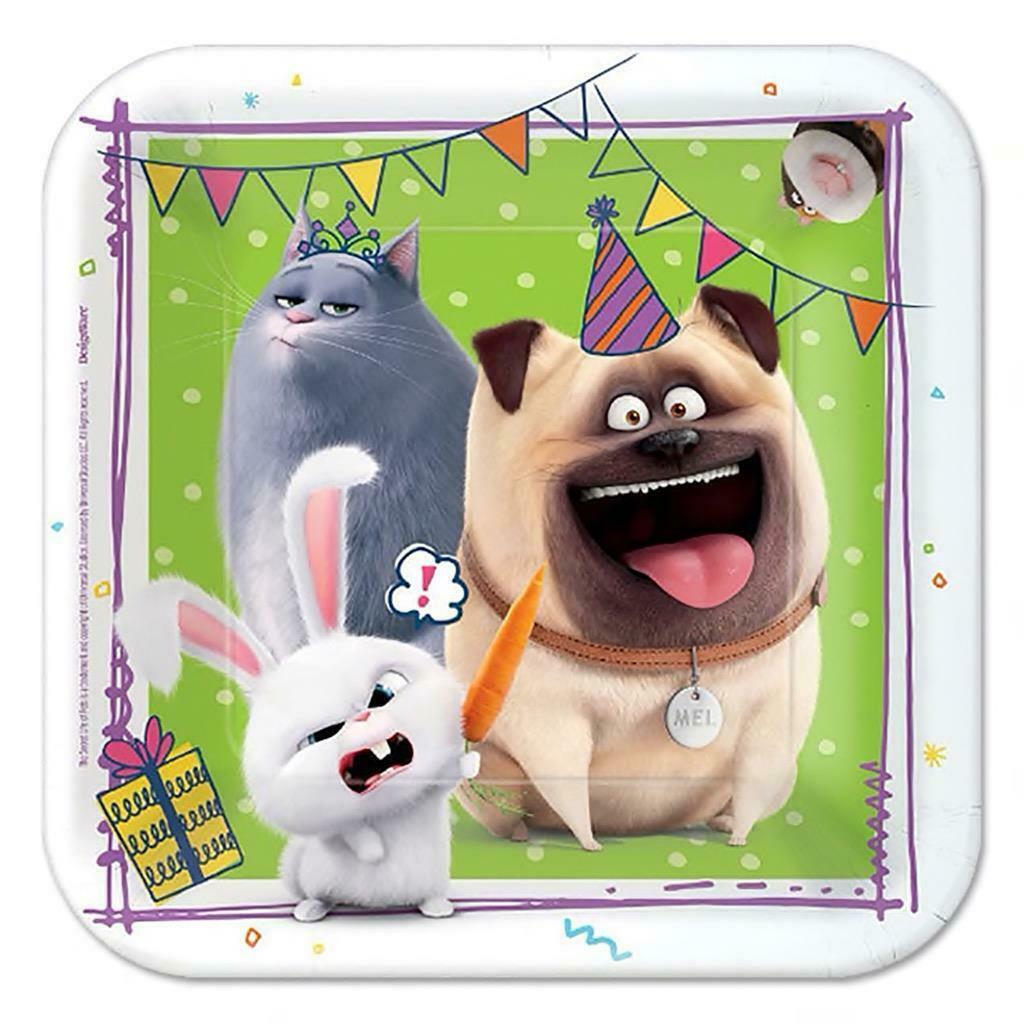 Amscan Party Supplies Secret Life of Pets 2 Square Plates (16 count)