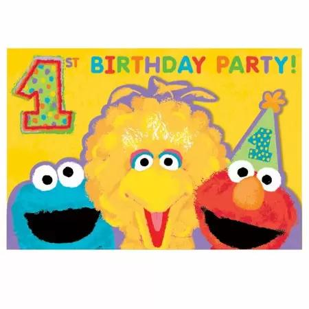 Amscan Party Supplies Sesame 1st Birthday Invitations (20 count)