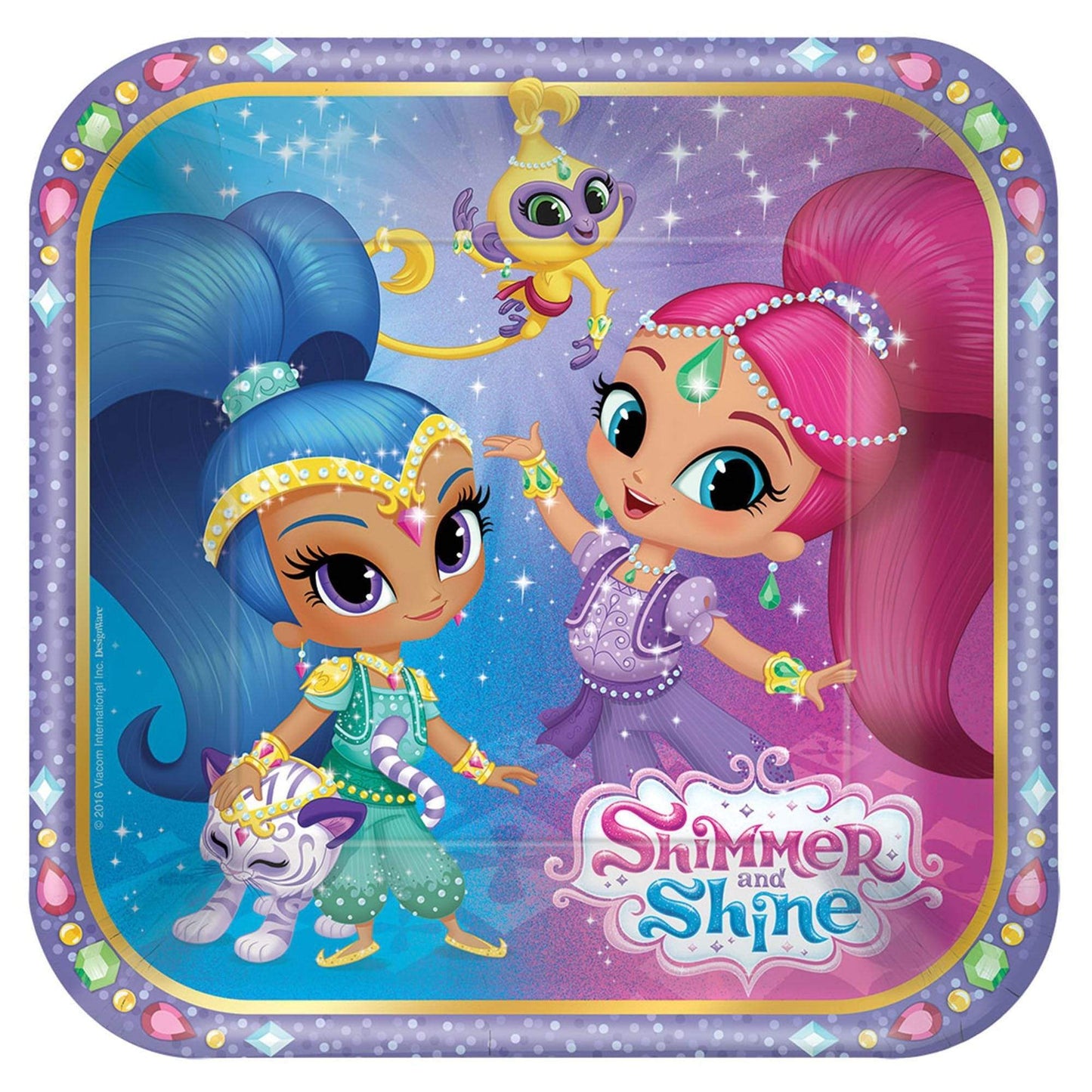 Amscan Party Supplies Shimmer & Shine 7in Square Plates 7″ (8 count)