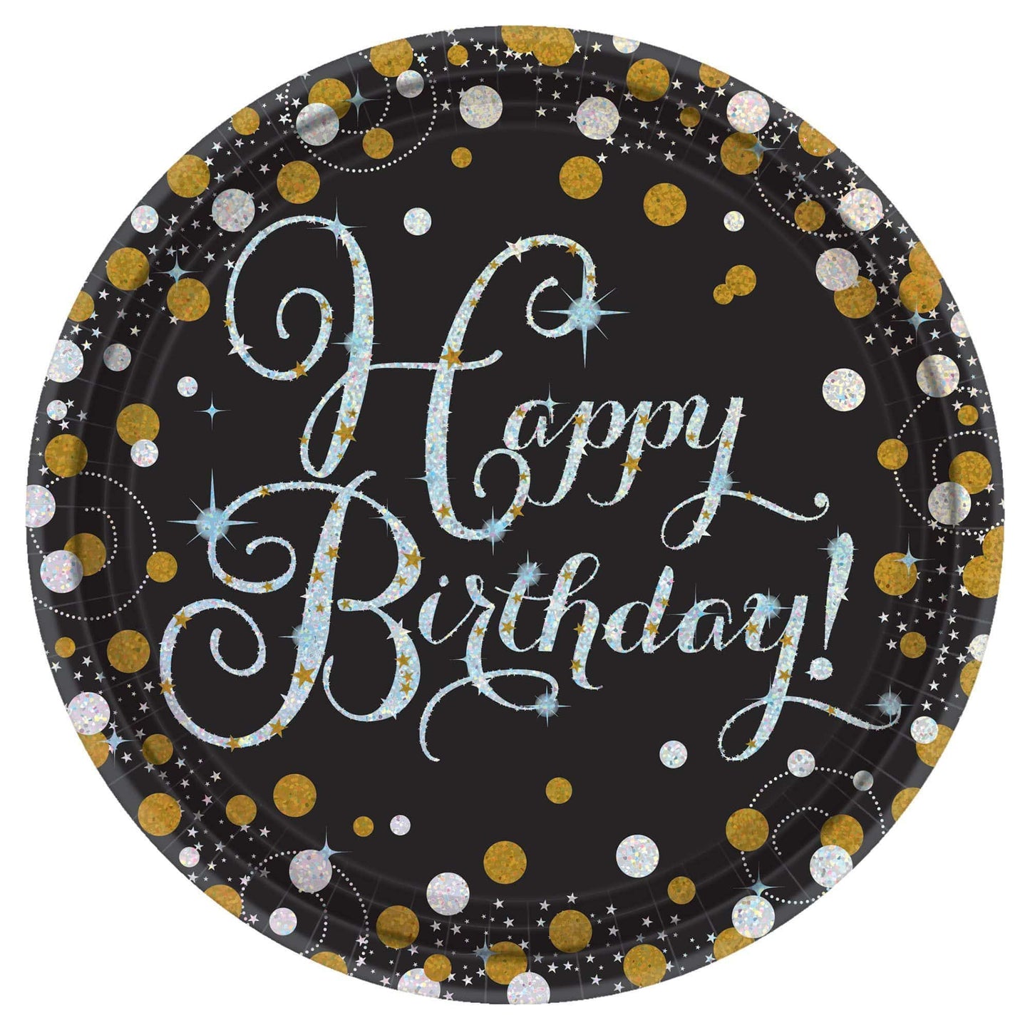 Amscan Party Supplies Sparking Celebration Prism Plates 9″ (8 count)