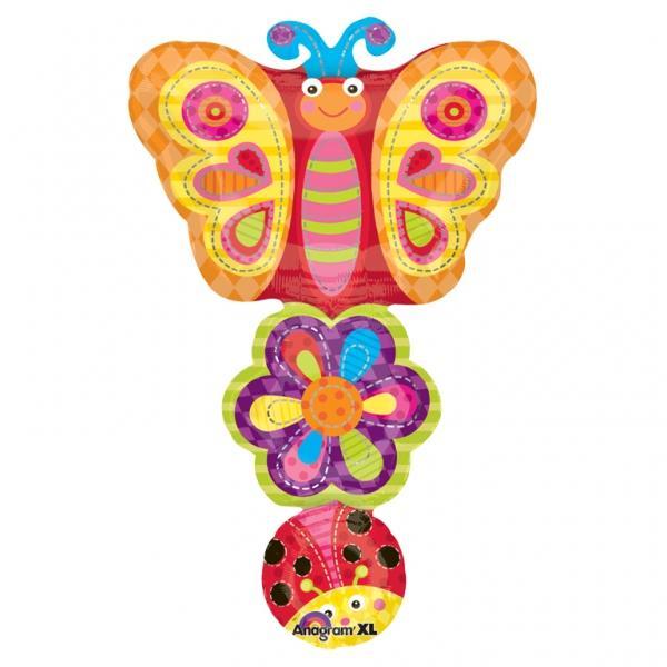 Anagram Butterfly Flower and Ladybug 34″ Supershape Balloon